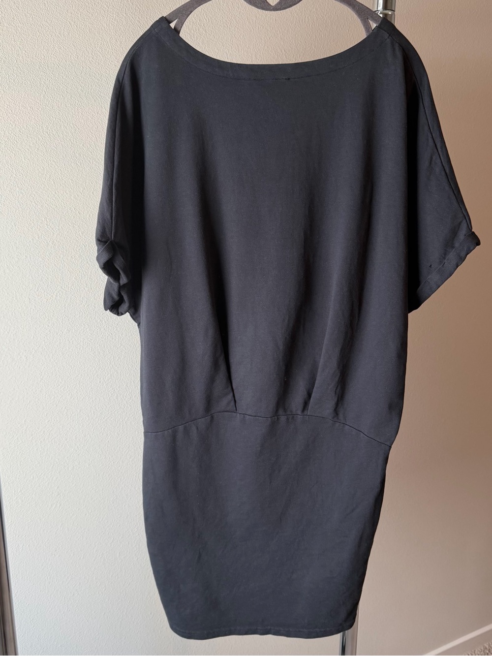 All Saints Lea Mal Size 6 Dolman Sleeve Dress in Washed Black 100% Cotton - Picture 8 of 11